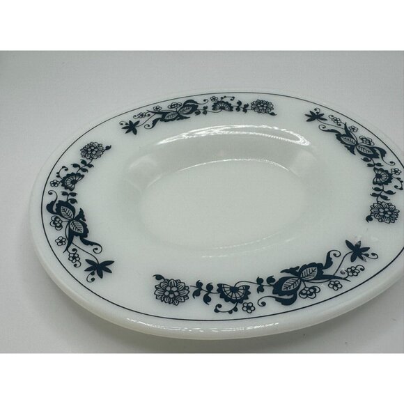 Old Town Blue Onion Pyrex Gravy Boat  77-B With Underplate 77-U Original Vintage - Picture 3 of 5